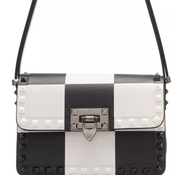 Valentino Garavani Small Rockstud Chess Leather Shoulder Bag MSRP $2,980 NWT - Picture 1 of 10